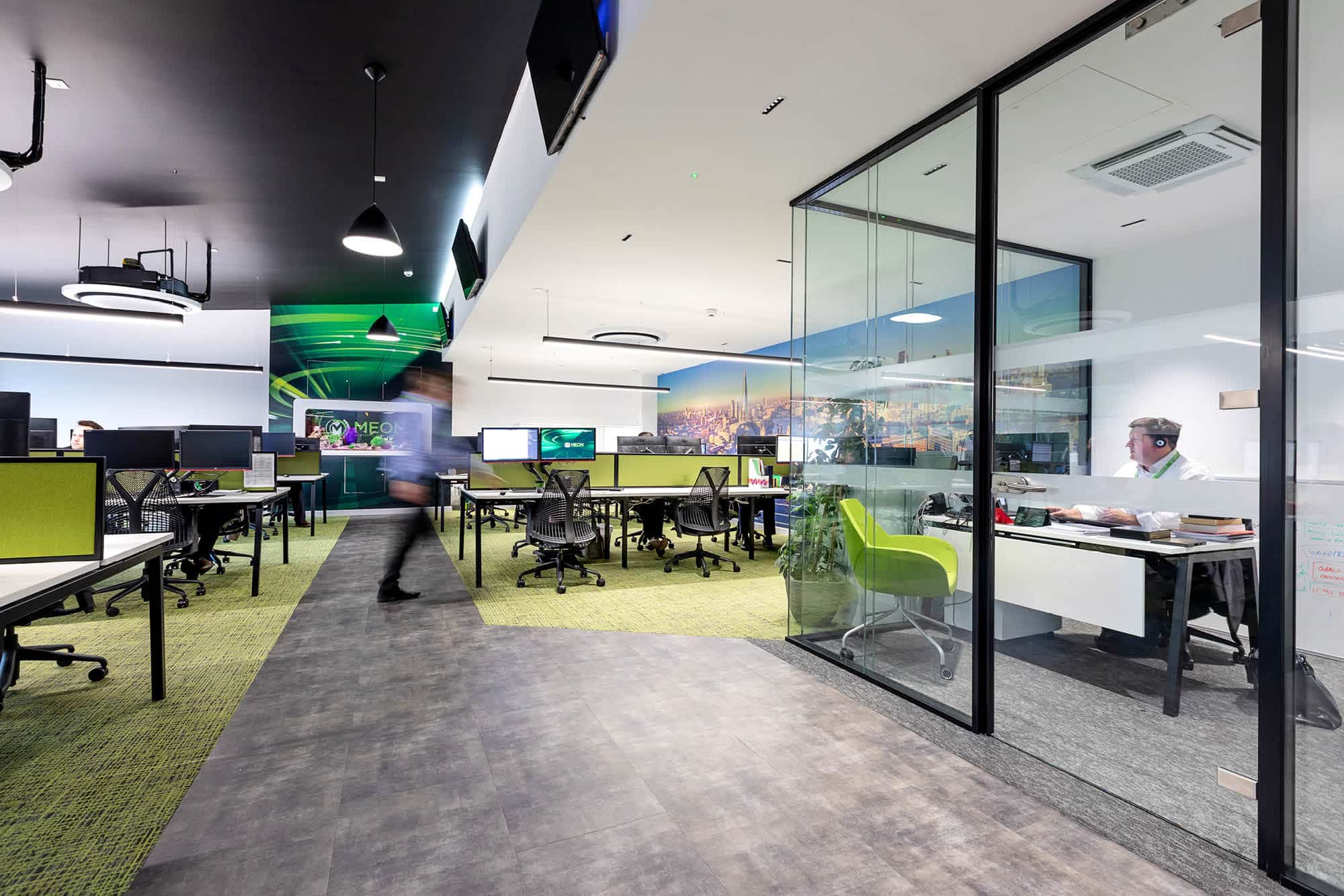 A modern, open plan office