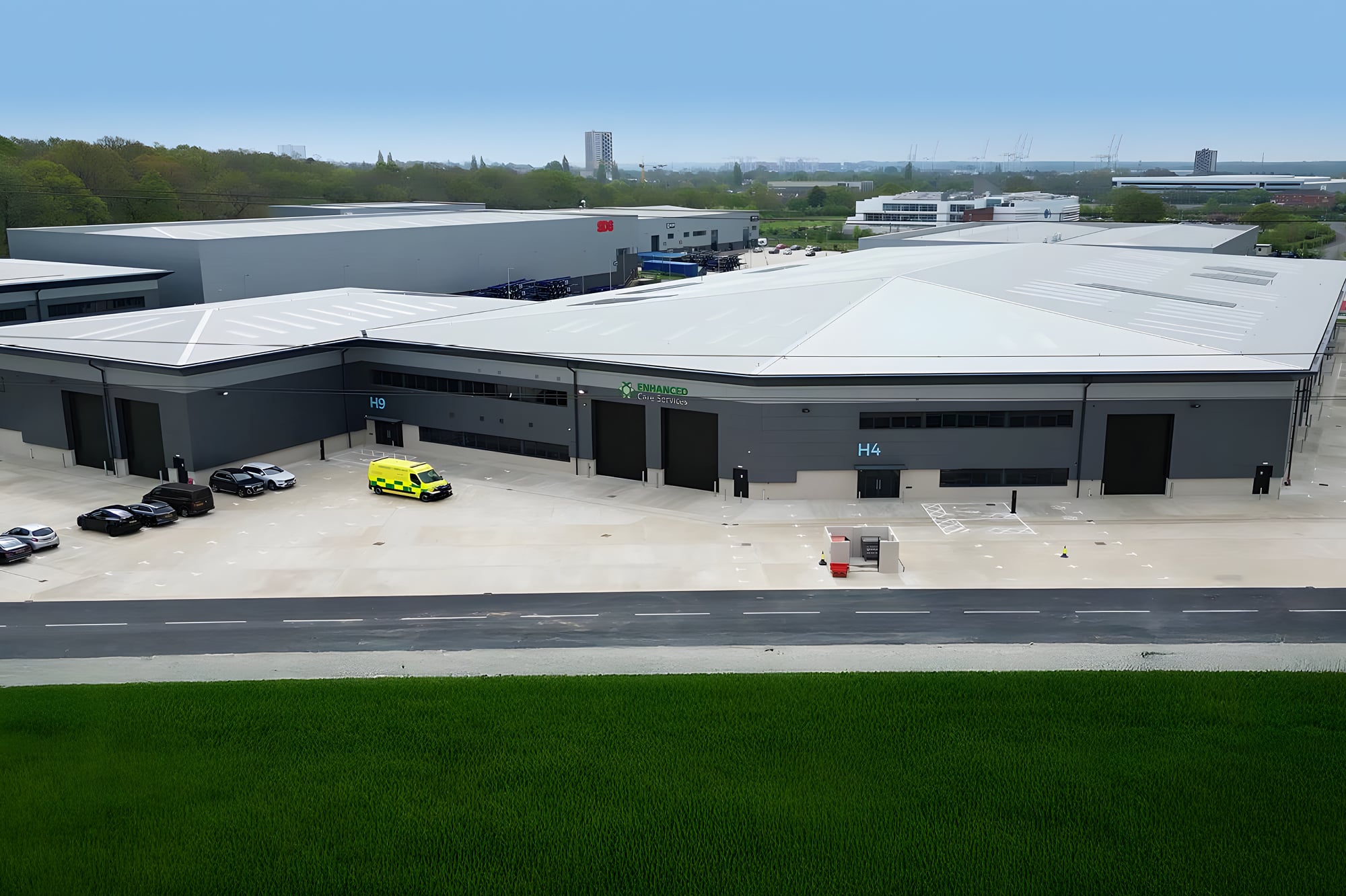 A modern external shot of a workplace building